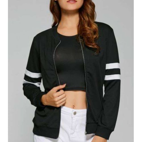 NYAMBA By Decathlon Women Black Bomber Jacket Price in India, Full