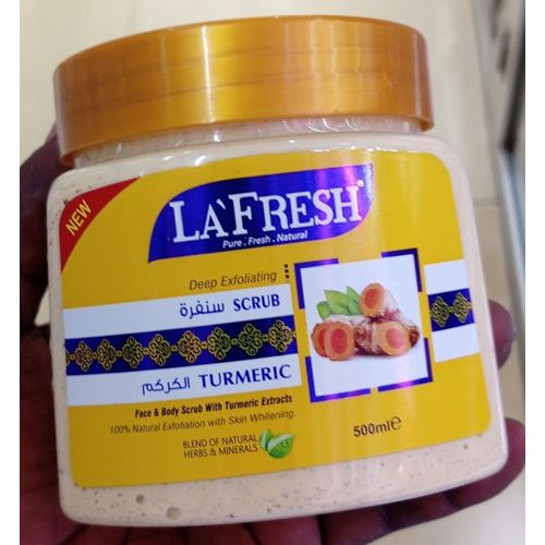 product_image_name-La Fresh-Deep Exfoliating Turmeric Face & Body Scrub-500ml-2