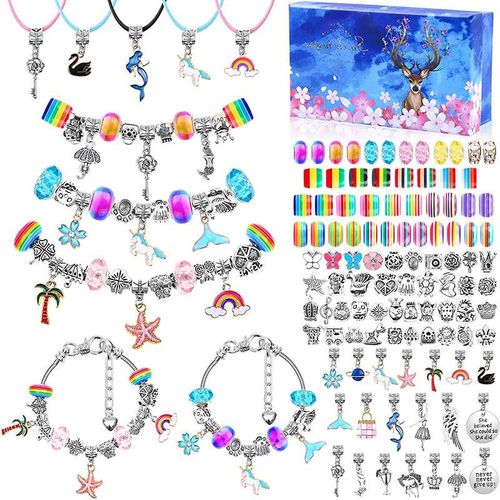 DIY Charms Bracelet Making Set Spacer Beads Pendant Accessories
