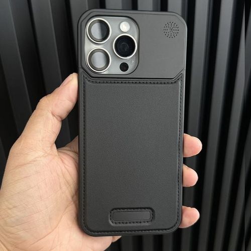 product_image_name-Generic-Luxury Frameless Leather Magnetic Case with MagSafe, Metallic Frame, and Patina Leather Design for iPhone 16 Pro Max - Black-1
