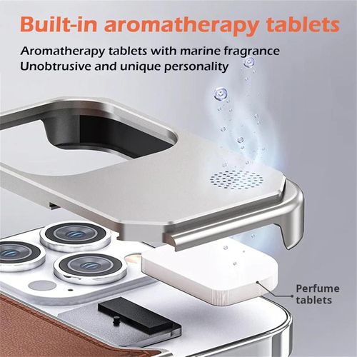 product_image_name-Generic-Luxury Frameless Leather Magnetic Case with MagSafe, Metallic Frame, and Patina Leather Design for iPhone 16 Pro Max - Black-4