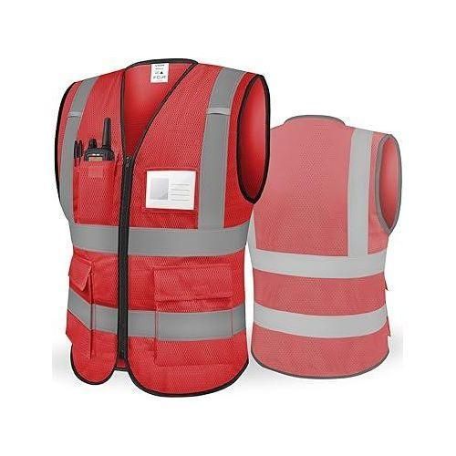 product_image_name-Fashion-Red Reflector Jacket/Executive Unisex Reflector Vest-1