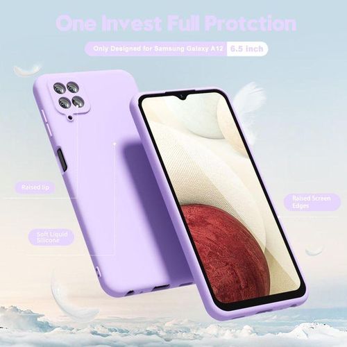 product_image_name-Generic-Liquid Silicone Phone Case For Samsung Galaxy A12 Full Body Protection/Shockproof/Gel Rubber/Cover Case-2