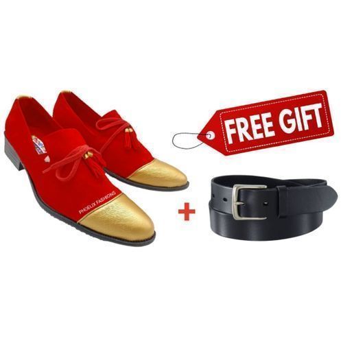 product_image_name-PHOELIX FASHIONS-Elegant Designer Ankara Casual / Wedding Shoes + FREE LEATHER BELT.-1