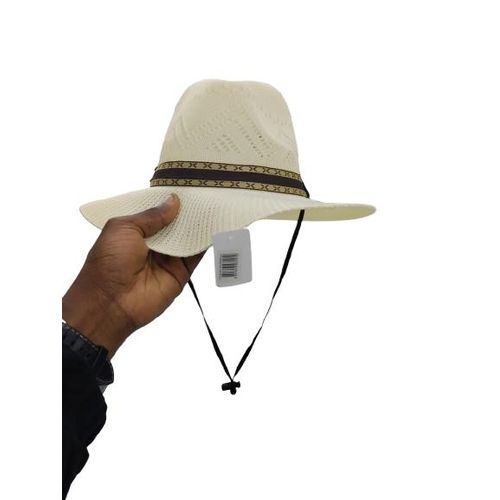 product_image_name-Fashion-Classic Straw Fedora Hat with Ventilated Crown – Beige & Black Band-2