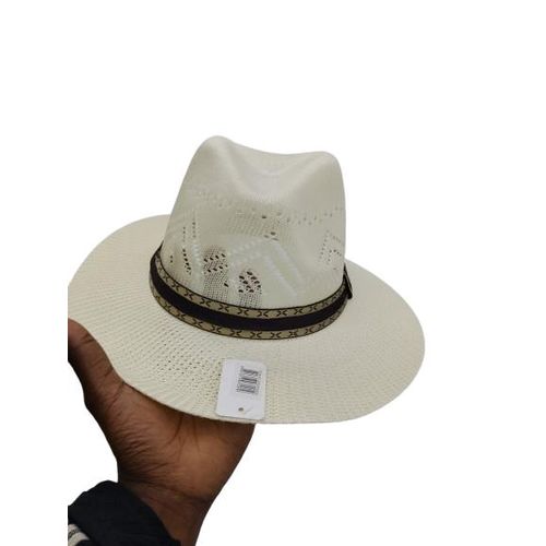 product_image_name-Fashion-Classic Straw Fedora Hat with Ventilated Crown – Beige & Black Band-4