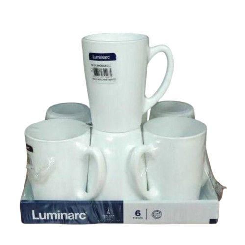 product_image_name-Luminarc-6PCs set White New Morning Ceramic Cups for Tea or Coffee for Home, Hotel or Office Use-1