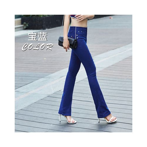 Fashion (Royal Blue)Mom's Plus Size Flare Jeans Woman Street Fashion  Stretch Vintage Pants Low Rise Bell Bottom Jeans Slim Denim Trousers ACU @  Best Price Online