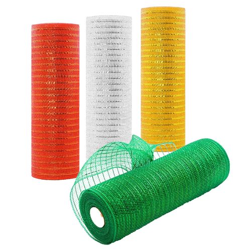 Deco Poly Mesh Ribbon - 10 inch x 30 feet Each Roll - for Wreaths