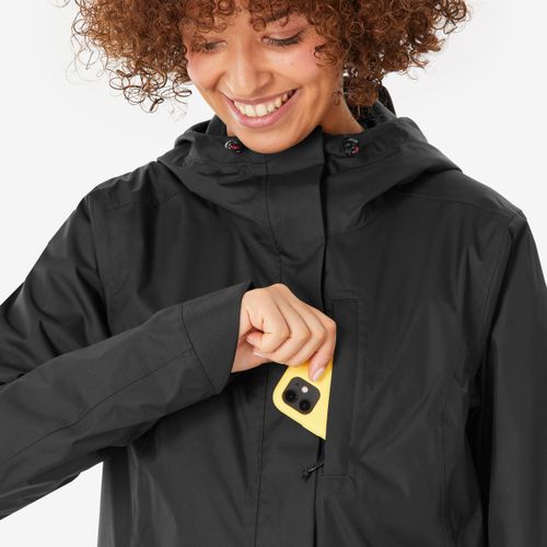product_image_name-Quechua-Women's Hiking Waterproof Jacket NH500 - Black-6
