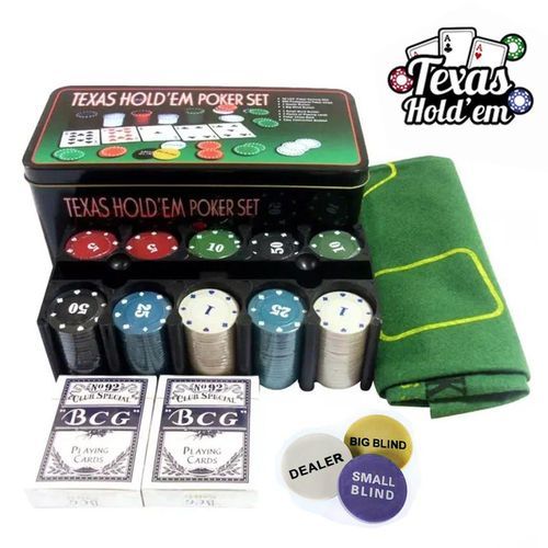 NEW Texas Hold Em Travel Poker Set Gambling Chips Casino Game