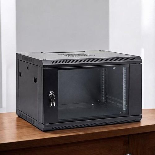 product_image_name-Generic-6U Wall Mount Data Cabinet, Vented Side Panels & Adjustable 19 Mounting Angles, Easy Installation-1