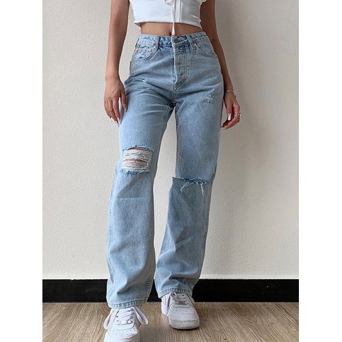 Women Ripped Jeans Pants High Waisted Loose Mom Jeans Girls Casual  Streetwear Trousers Vaqueros Mujer - China High Waist Jeans and Retro Jeans  price