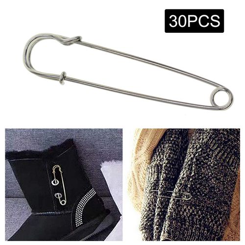 30PCS Safety Pins 3 Large Safety Pins for Clothes Leather Canvas