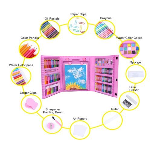 Kids Art Colouring Case Kit Painting Drawing Set-208 Pcs in Nairobi Central  - Toys, Online Soko