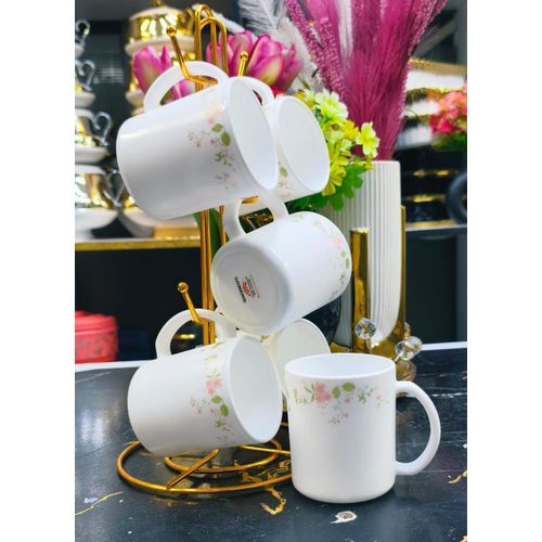 product_image_name-Ceramic-6Pc White Classy Tea Mugs-1