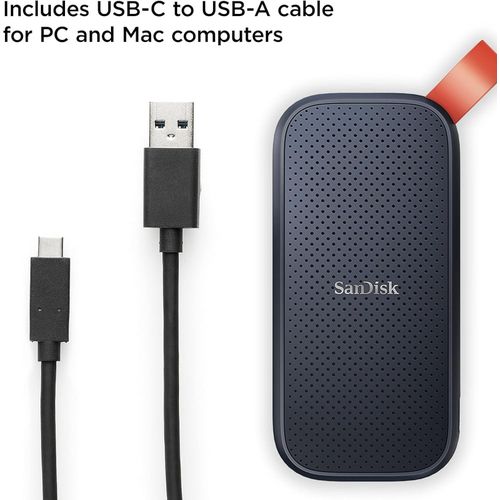 product_image_name-Sandisk-2TB Portable SSD - Up To 800MB/s, USB-C, USB 3.2 Gen 2, Updated Firmware - External Solid State Drive (SDSSDE30-2T00-G26)-2