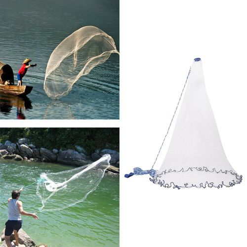 Generic Hand Cast Fishing Net Easy Throw Nylon Saltwater Fishing Mesh Net  W/ Sinker Fishing Accessories For @ Best Price Online
