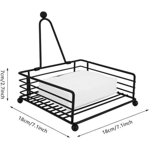 product_image_name-Generic-Napkin Dispenser Holder for Dining Table - Square Shaped with Weighted Arm-2