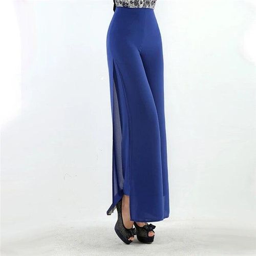 High Waist Side Split Wide Leg Pants