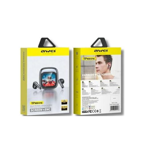 product_image_name-Awei-TP100 True Wireless Bluetooth Earbuds – ENC Noise Reduction, Touch Control, Long Playtime-3