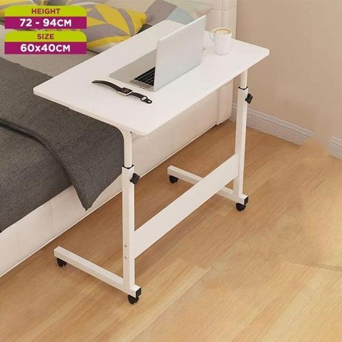 product_image_name-Generic-Multipurpose Lightweight High Durability 60 x 40 cm Height Adjustable Rolling Work Desk for Home Office Laptop Table Computer Desk Desktop with Moveable Wheels-1