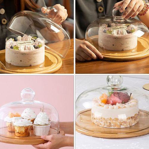 Acrylic Cake Stand with Dome Cover (6 in 1) Multi-Functional Serving  Platter and Cake Plate - Use as Cake Holder, Salad Bowl, Platter, Punch  Bowl, Desert Platter, Nachos & Salsa Plate - Smartware