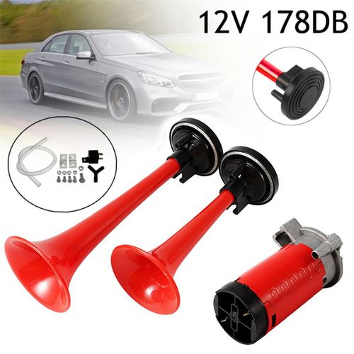 Generic 12v 24v Powerful Durable Super Loud Dual Tone Air Horn Sets Trumpet  With Compressor For Car Truck @ Best Price Online