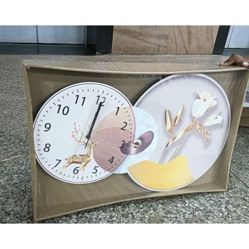 product_image_name-Generic-Minimalist Decorative Wall Hanging Clock – Crystal Porcelain Finish (60×40cm)-1