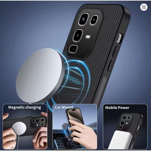 product_image_name-Infinix-Note 50 Pro Luxury Black TPU Magsafe (Wireless charging) High Protection Open camera Phone Case/ Back cover-4