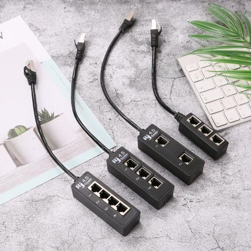 Generic RJ45 1 Male To 4 Female LAN Ethernet Socket 4 Port Splitter  Ethernet Cable Networking Extension Plug Cable Adapter Accessories @ Best  Price Online
