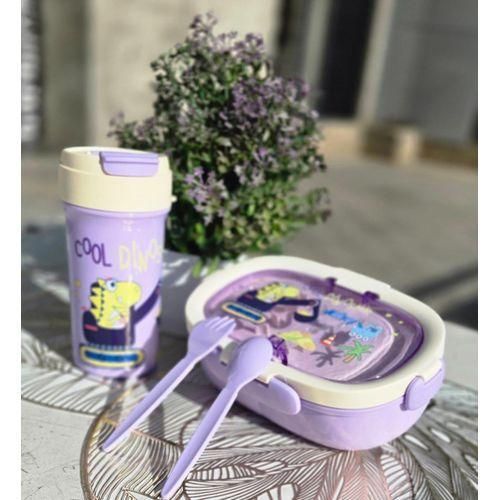 product_image_name-Generic-Leakproof 3 Partition Kids Lunch Box + Spoon + Fork-1