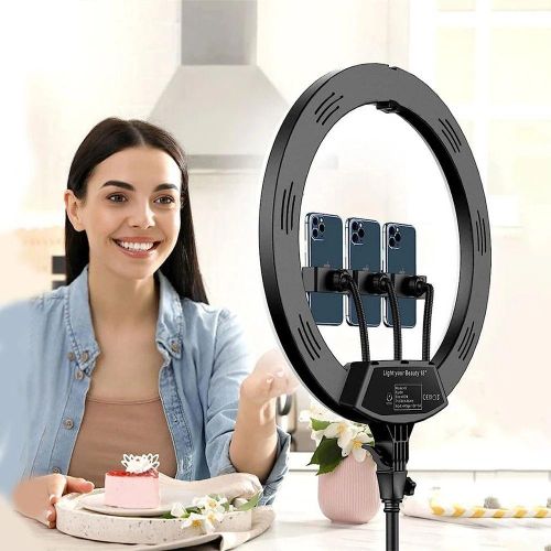 product_image_name-Generic-18-Inch LJJ-45 Dimmable LED Ring Light with Adjustable Tripod and Remote Control – Perfect for Professional Use-1