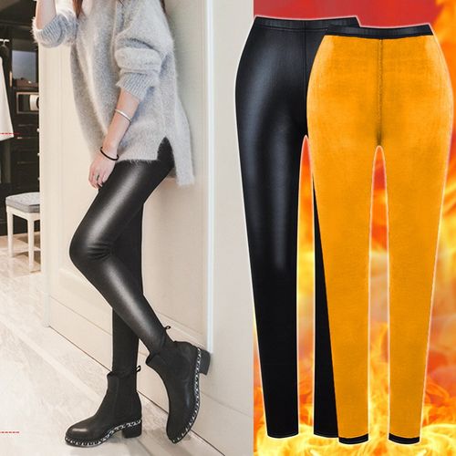 Generic Women Leather Warm Leggings Winter Sexy High Waist Slim Pantyhose  Nylon Tight Female Elastic Wool Sock Pants Thermal Legging(#sock) @ Best  Price Online