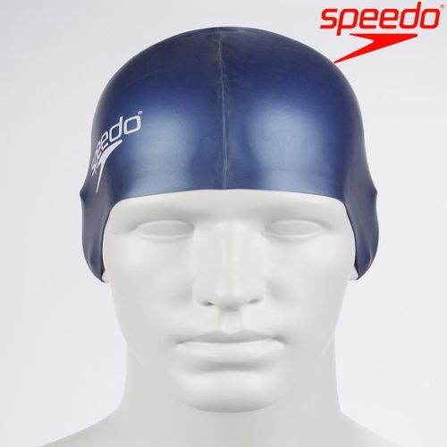 product_image_name-Speedo-Swim Cap Plain Flat Silicone - Unisex Adult - Navy..-1