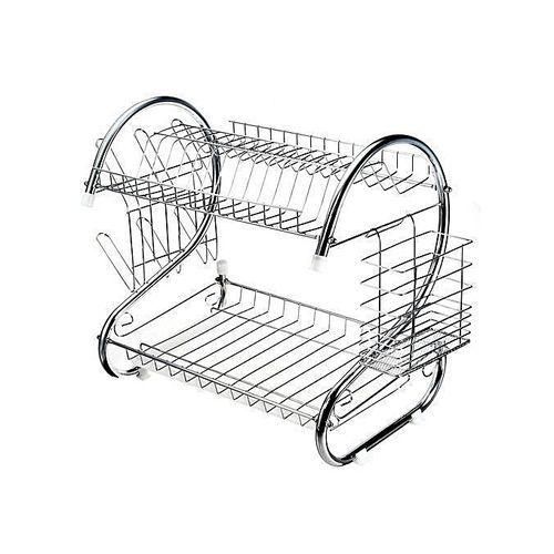 product_image_name-Generic-2 Tier Dish Rack Stainless Steel, With Drain Board-2