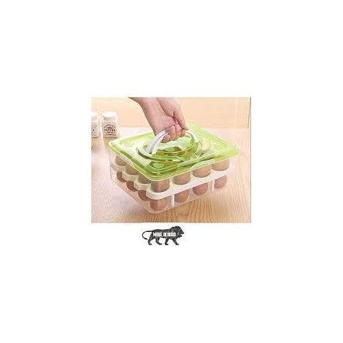product_image_name-Generic-32-Grid Two-Layer Egg Storage Container with Lid - Portable Fridge Egg Tray Dispenser-1