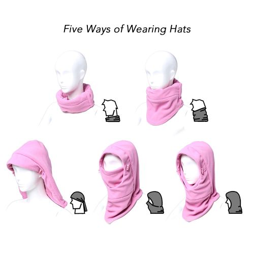 Kids Balaclava Hood Ski Face Mask Neck Warmer Winter Fleece Hat