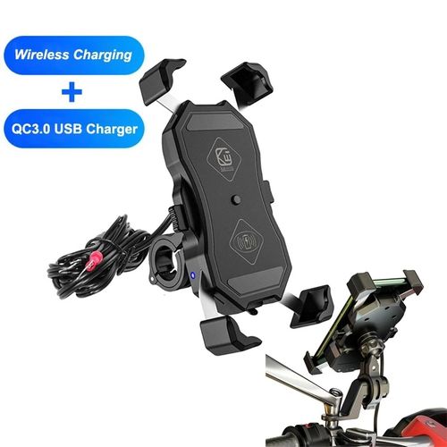 Motorcycle Phone Holder Motorbike Cellphone Bracket Stand Mount Moto  Telephone Support with USB and Wireless Charger Waterproof