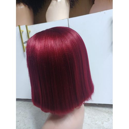 product_image_name-Generic-Burgundy Bob Wig Semi Human Hair-2