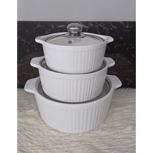 Ceramic serving dishes with lids hot sale
