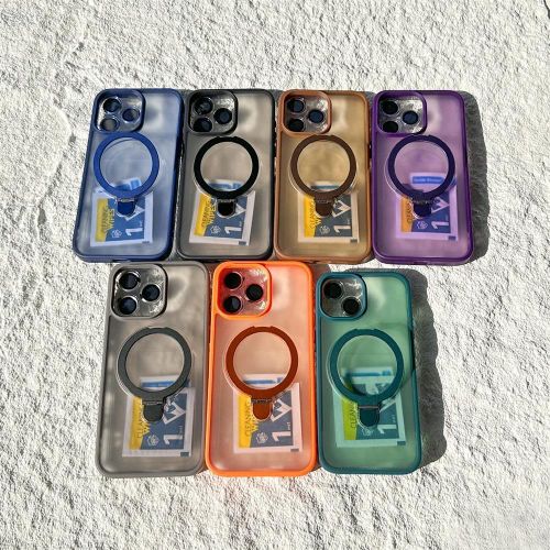 product_image_name-Generic-iPhone 14 Pro Max Case GREY with Magnetic Ring Stand + LENS Protector-3