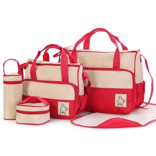 product_image_name-Bear Club-Cute 5 Piece Waterproof Diaper Bag, Multi Pockets-4
