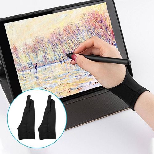 Generic 5 Pack Artist Gloves for Tablet Digital Drawing Glove Two Fingers  Thicken Palm Rejection Glove for Graphics Pad (S)