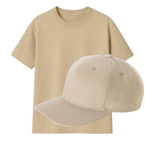 product_image_name-FELIX FRANK-Classic Beige T-Shirt & Baseball Cap Set-1