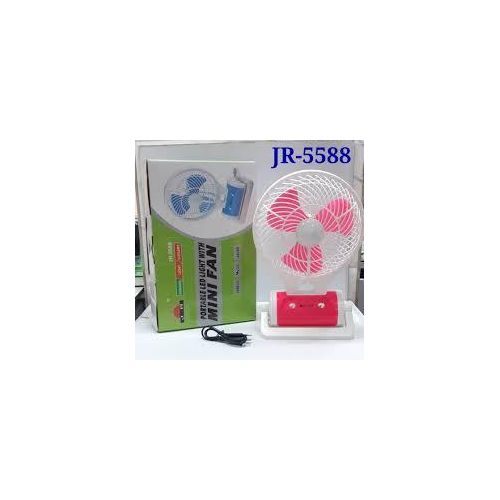 product_image_name-Generic-Portable Rechargeable USB Mini Table Fan With Led Light Wall Fan Lamp with emergency light-2