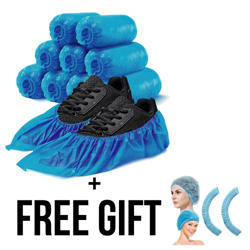 product_image_name-Generic-Shoe cover, Disposable Nonslip, Non-Woven Shoe Covers + disposable blue hairnets-1