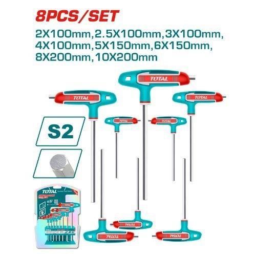 product_image_name-TOTAL-THHW80816 8 Pcs T-handle hex  wrench set (2 Sets per  packet)-3