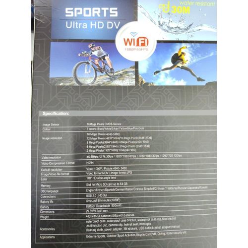 product_image_name-Generic-4K Ultra HD Sports Camera with WiFi 170° Lens Waterproof DV Recorder-4