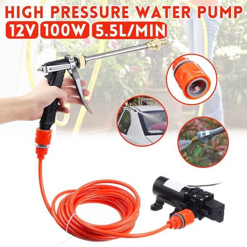  Car Wash Water Pump Electrical Car Wash Pump-12V DC Portable  High Pressure Self-Priming Quick Car Water Pump Electrical Washer Kit for  Watering Home Car Use with Spray Hose Power 